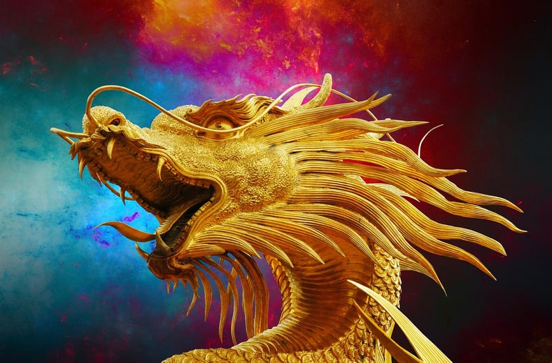 Majestic dragon in a fantasy setting